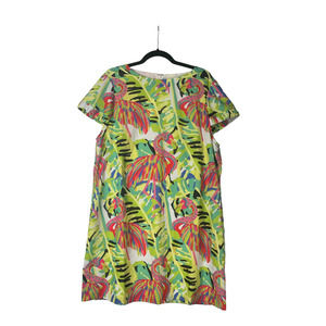 Crosby by Mollie Burch Womens Ava Dress Size XL Fancy Flock Flamingo Tropical